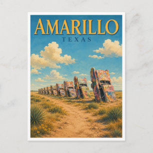Carte Postale Amarillo Texas Cadillac Ranch GeoSaga