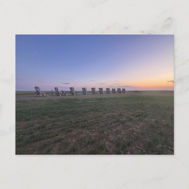 Carte Postale Amarillo Texas Route 66 Graffiti au coucher du sol (Devant)