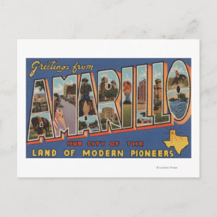 Carte Postale Amarillo, Texas - Scènes de grandes lettres