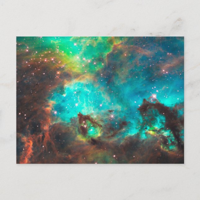 Carte Postale Amas d'étoiles célestes vert aqua (Devant)