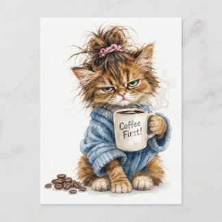 Carte Postale Amateur de café du matin cosy