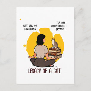 Carte Postale Amateur de chats livresque humour intellectuel cit