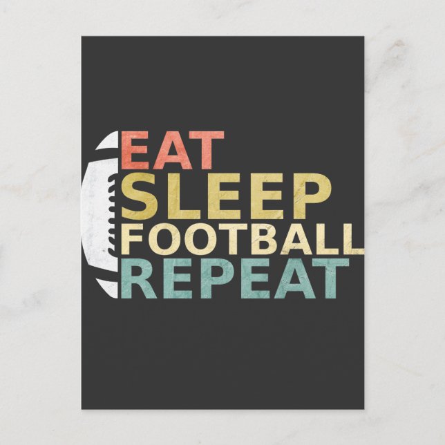 Carte Postale Amateur De Football Mange Sleep Football Répétitio (Devant)