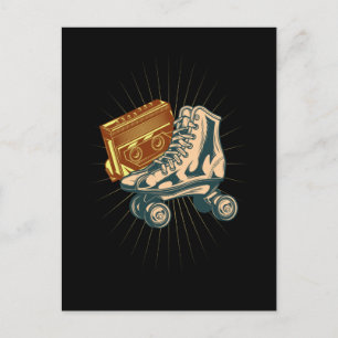 Carte Postale Amateur de patins à roulettes vintage des années 8