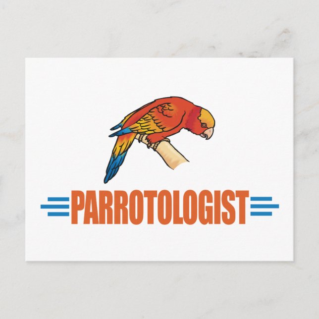 Carte Postale Amateur de perroquet humoristique (Devant)