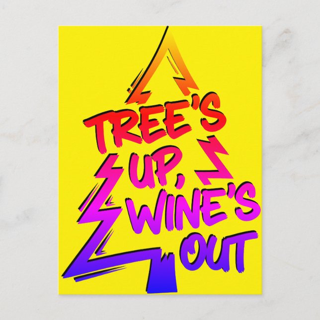 Carte Postale Amateur de vin arbre de Noël (Devant)