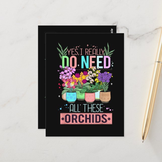 Carte Postale Amateur d'orchidée drôle de plante (Devant/Arrière en situation)