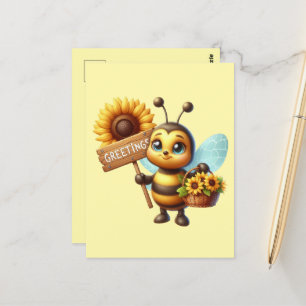 Carte Postale Amateurs d'abeilles mignonnes salutation