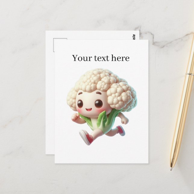 Carte Postale Amateurs de chou-fleur mignons personnalisables  (Devant/Arrière en situation)