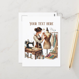 Carte Postale Amateurs de couture mignonne ajouter du texte