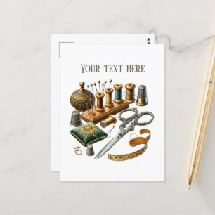 Carte Postale Amateurs de couture mignonne ajouter du texte