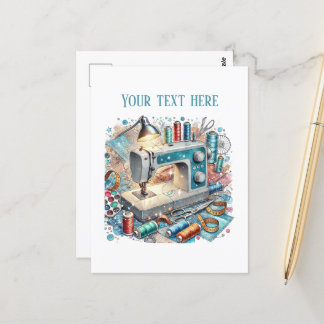 Carte Postale Amateurs de couture mignonne ajouter du texte