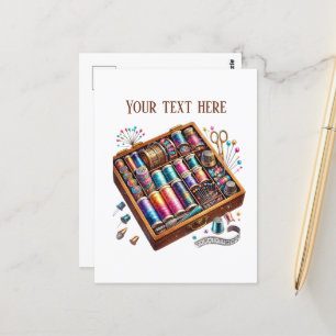 Carte Postale Amateurs de couture mignonne ajouter du texte