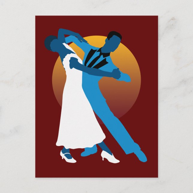 Carte Postale Amateurs de danse valse (Devant)