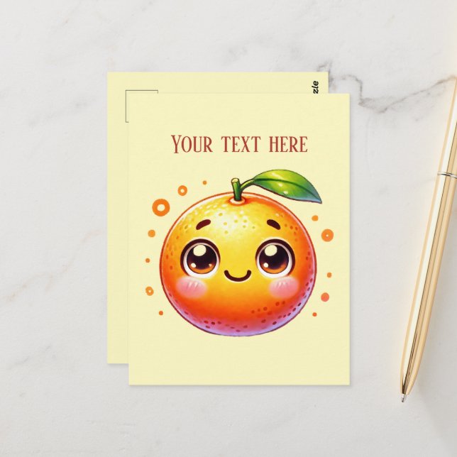 Carte Postale Amateurs de fruits à l'orange de citron ajouter un (Devant/Arrière en situation)