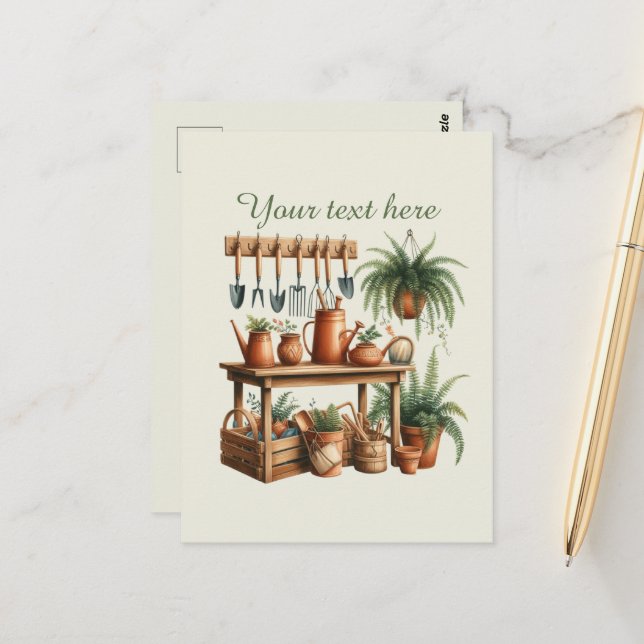 Carte Postale Amateurs de jardinage mignon personnalisable (Devant/Arrière en situation)