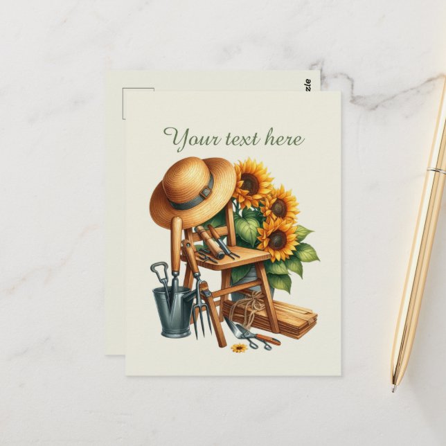 Carte Postale Amateurs de jardinage mignon personnalisable (Devant/Arrière en situation)