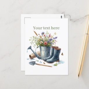 Carte Postale Amateurs de jardinage mignon personnalisable