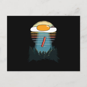 Carte Postale Amateurs de nourriture Foodies Alien Cadeau drôle