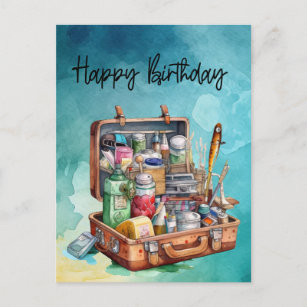 Carte Postale Amateurs de pêche anniversaire pêche