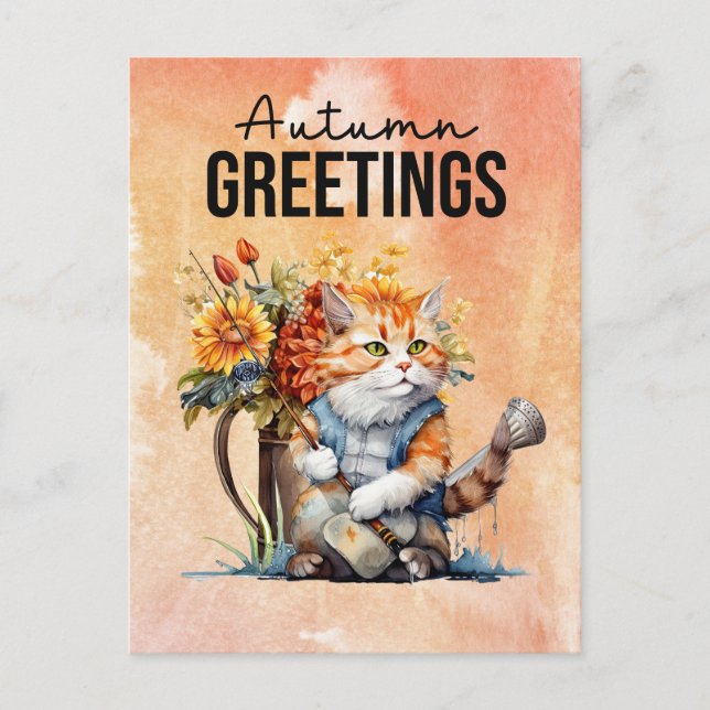 Carte Postale Amateurs de poisson pour l'automne (Devant)