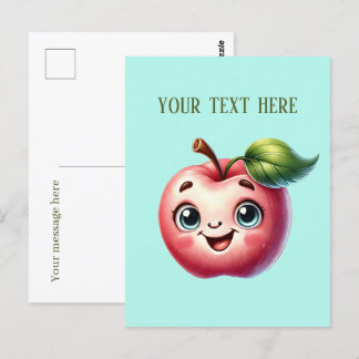 Carte Postale Amateurs de pommes mignonnes ajouter du texte