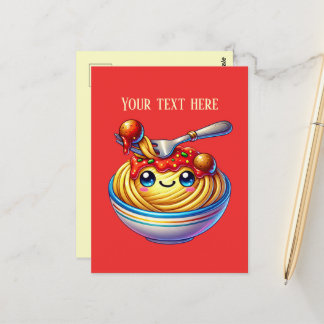 Carte Postale Amateurs de spaghetti mignon italien