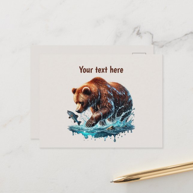 Carte Postale Amateurs d'ours mignonnes personnalisables (Devant/Arrière en situation)