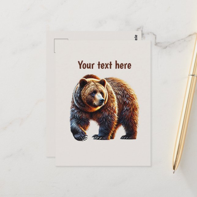Carte Postale Amateurs d'ours mignonnes personnalisables (Devant/Arrière en situation)