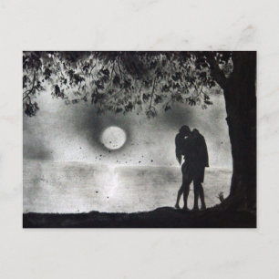 Carte Postale Amateurs S'embrasser sous l'arbre