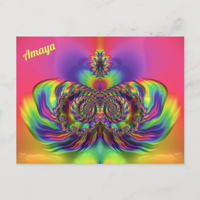 Carte Postale AMAYA ~ Motif de conception 3D ~ Multi Couleurs ~  (Devant)