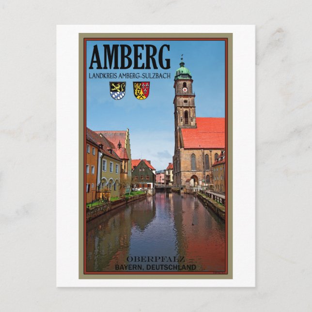 Carte Postale Amberg - Vils River (Devant)