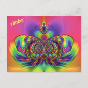 Carte Postale AMBRE ~ Motif de conception 3D ~ Multi Couleurs 