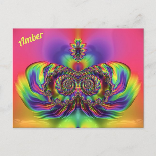 Carte Postale AMBRE ~ Motif de conception 3D ~ Multi Couleurs  (Devant)