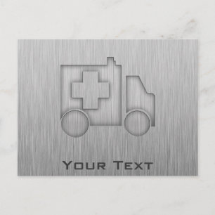 Carte Postale Ambulance ; Aspect métallique