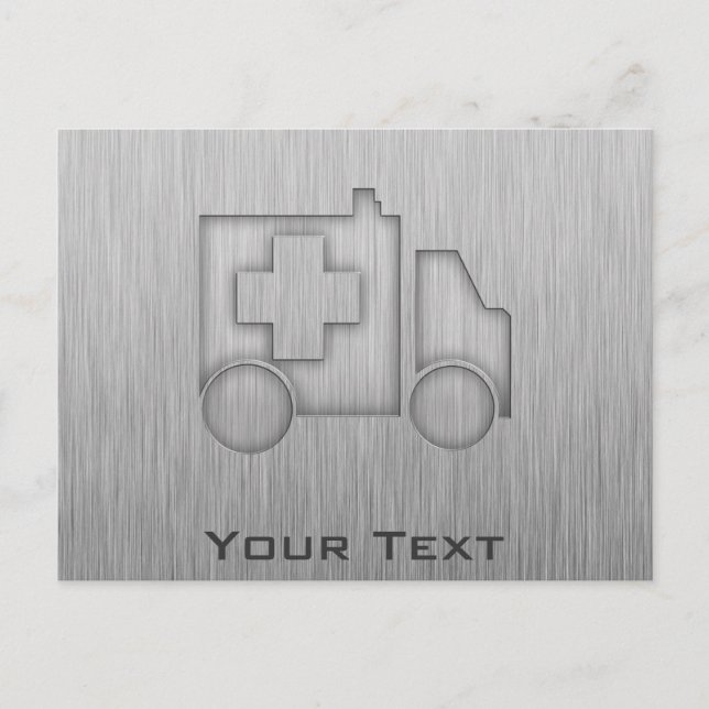 Carte Postale Ambulance ; Aspect métallique (Devant)