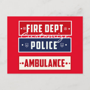 Carte Postale Ambulance de police des incendies Thunder_Cove