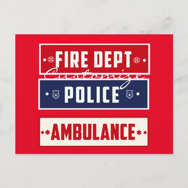 Carte Postale Ambulance de police des incendies Thunder_Cove (Devant)