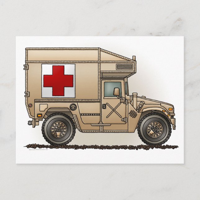 Carte postale Ambulance Hummer militaire (Devant)