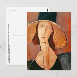 Carte Postale Amedeo Modigliani - Jeanne Hebuterne en grand Casq