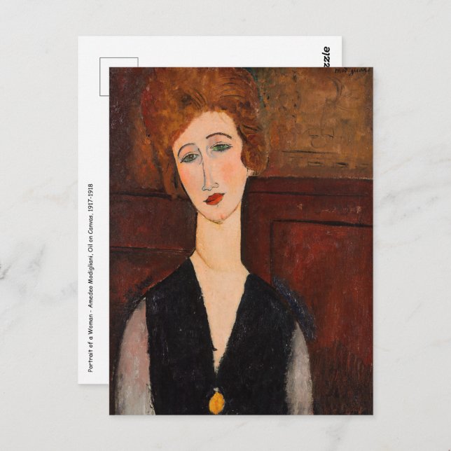 Carte Postale Amedeo Modigliani - Portrait d'une femme (Devant / Derrière)