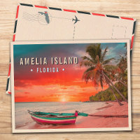 Amelia Island Floride Palmier tropical 1950