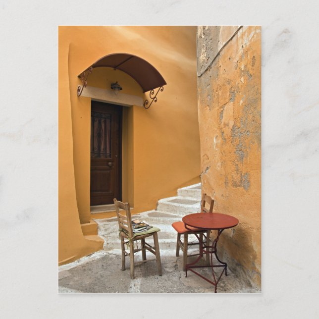 Carte Postale Aménagement de table sur trottoir, La Canée, Crète (Devant)