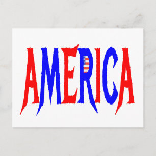 Carte Postale AMERICA USA Red White and Blue