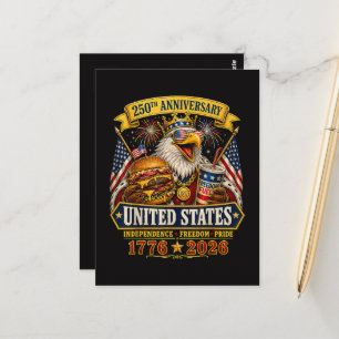 Carte Postale Américain 1776 2026 250e 4 juillet Fête de l'Indép