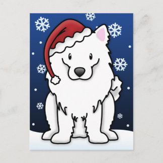 Carte postale américaine de Noël de chien esquimau