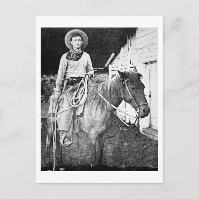 Carte Postale American cowboy in Kansas, c.1880 (b/w photo) (Devant)
