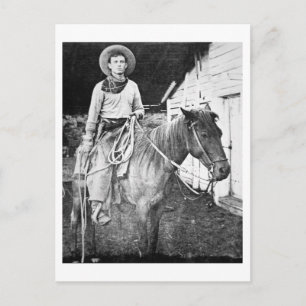 Carte Postale American cowboy in Kansas, c.1880 (b/w photo)
