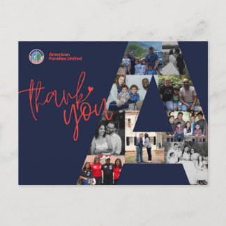 Carte postale American Families United Merci