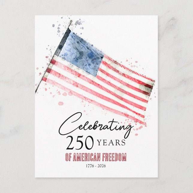 Carte Postale American Flag 250 Years Freedom 4th of July Party  (Devant)
